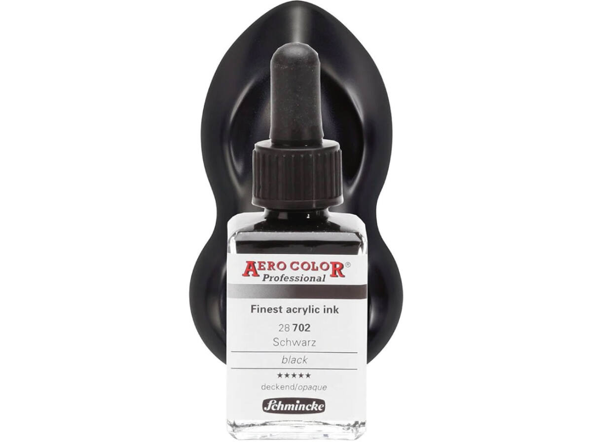 SCHMINCKE AERO COLOR ACRYLIC INK 28ML 702 SCHWARZ 1