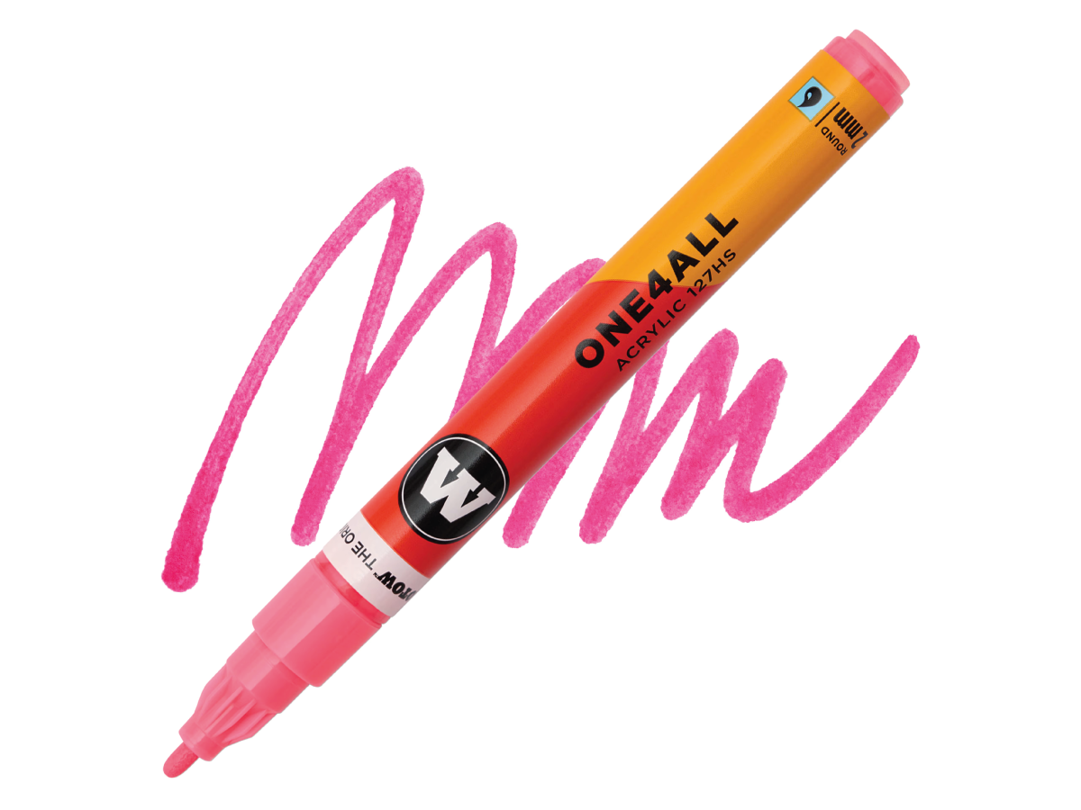 MOLOTOW ONE4ALL MARKER 127HS 262 2MM MARKER NEON RED FLUO 1