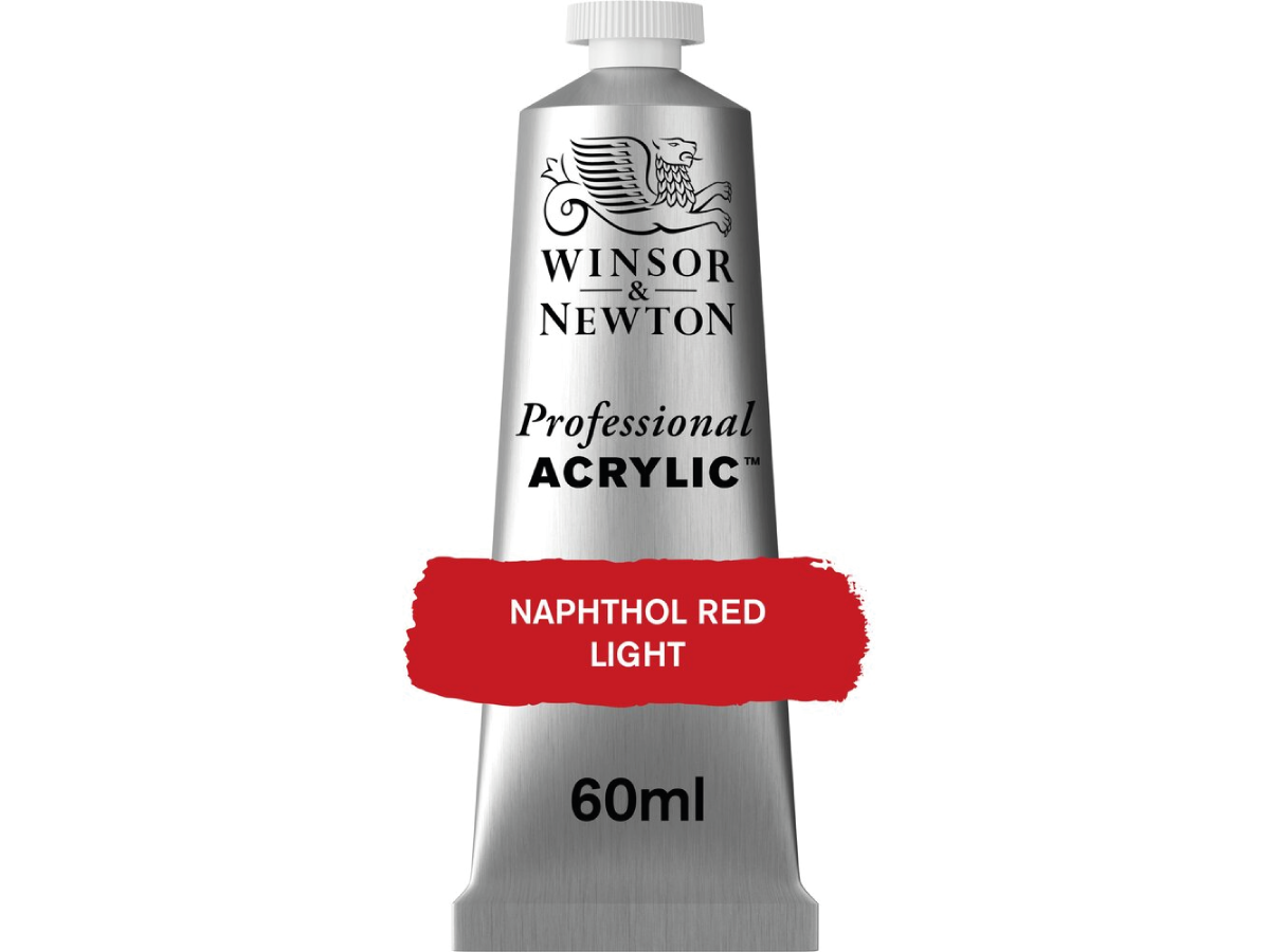 WINSOR & NEWTON PROFESSIONAL ACRYLIC 60ML 421 NAPTHOL RED LIGHT 1
