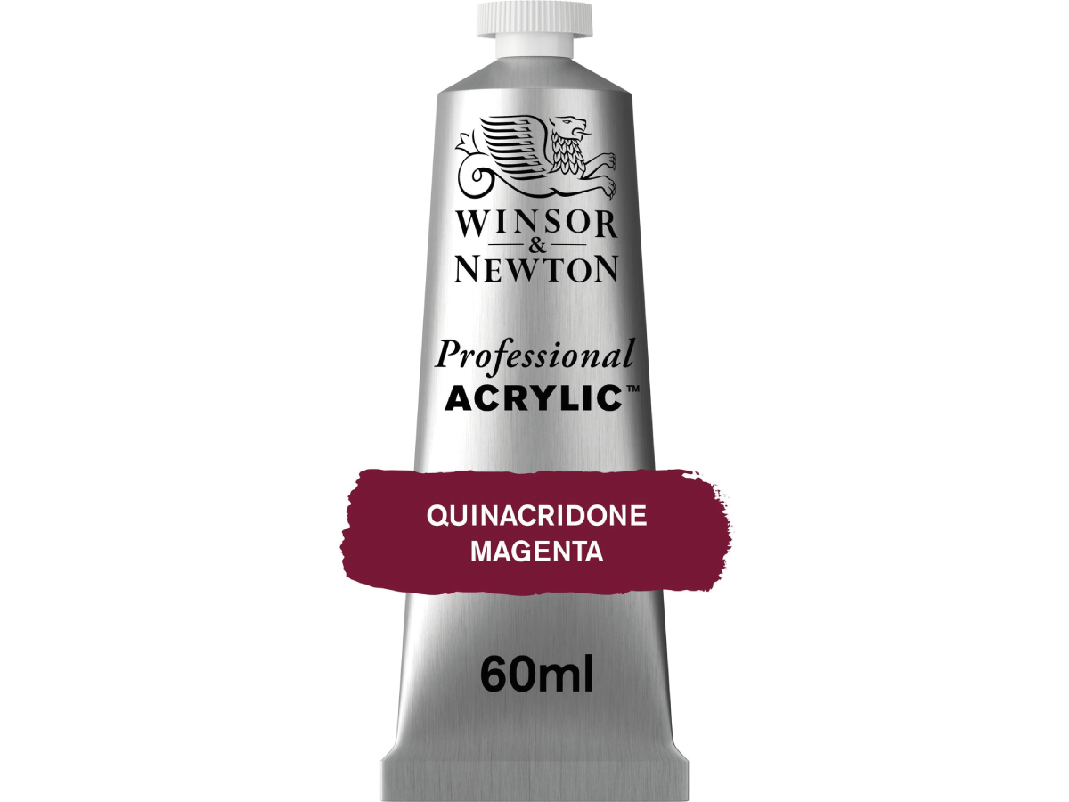 WINSOR & NEWTON PROFESSIONAL ACRYLIC 60ML 545 QUINACRIDONE MAGENTA 1