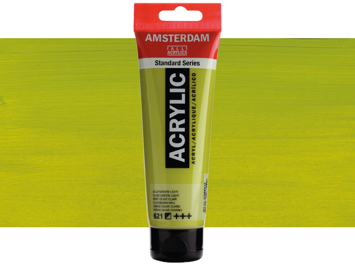 TALENS AMSTERDAM STANDARD ACRYL 120ML 621 OLIVGRÜN HELL 1