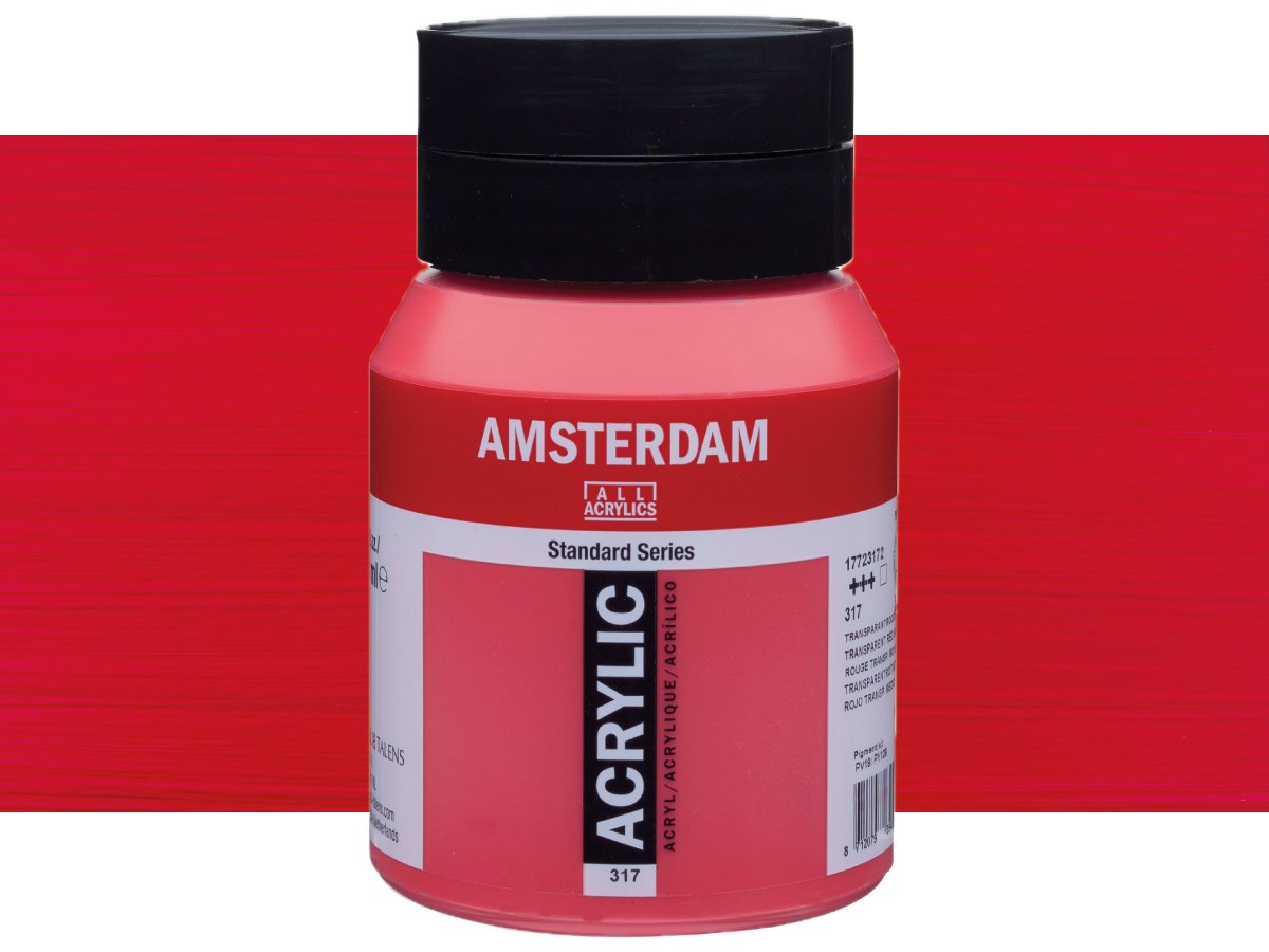 TALENS AMSTERDAM STANDARD ACRYL 500ML 317 TRENSP.ROT MITTEL 1