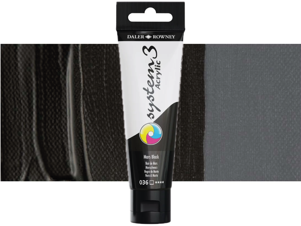 DALER ROWNEY SYSTEM 3 ACRYL 150ML 036 MARS BLACK 1