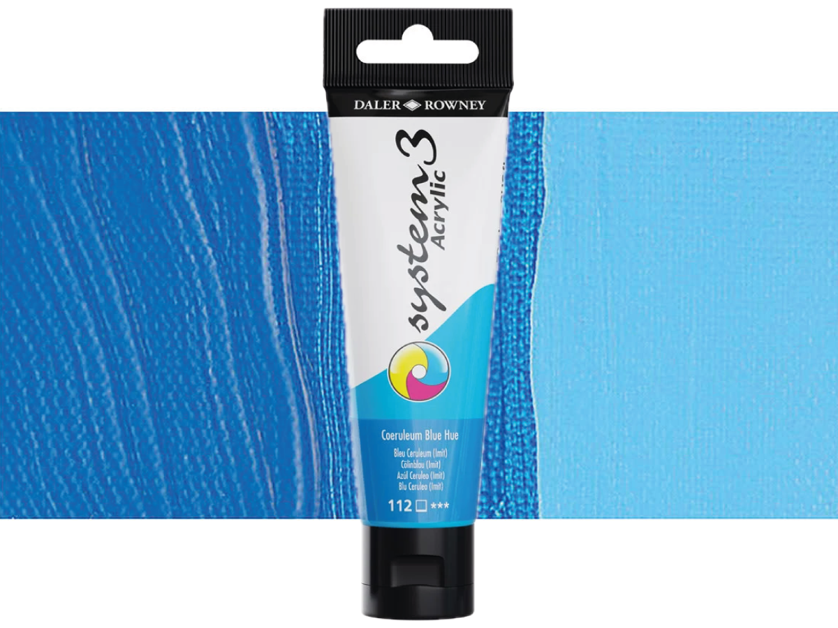 DALER ROWNEY SYSTEM 3 ACRYL 150ML 112 COERULEUM BLUE HUE 1