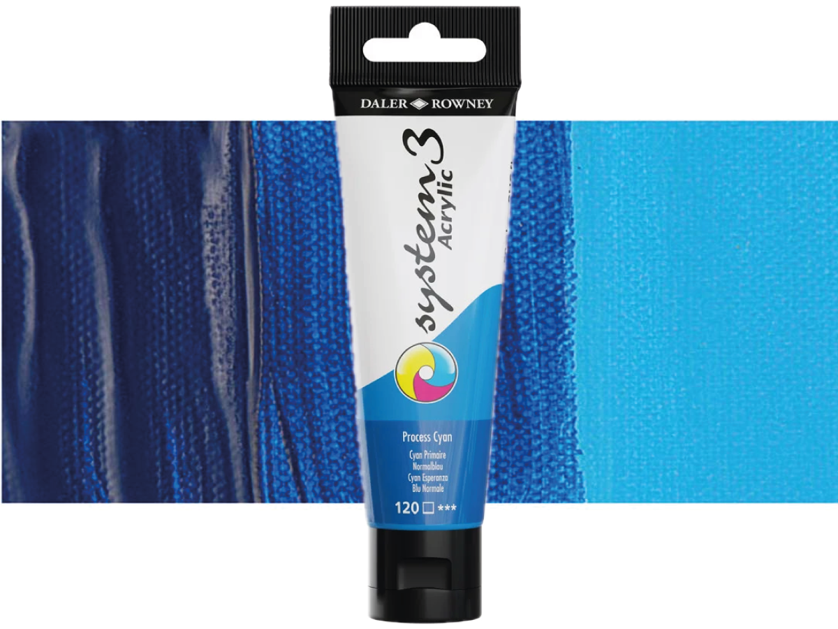 DALER ROWNEY SYSTEM 3 ACRYL 150ML 120 PROCESS CYAN 1