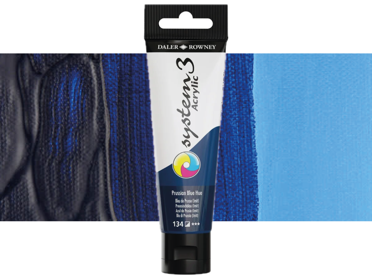 DALER ROWNEY SYSTEM 3 ACRYL 150ML 134 PRUSSIAN BLUE HUE 1