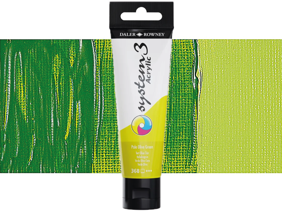 DALER ROWNEY SYSTEM 3 ACRYL 150ML 368 PALE OLIVE GREEN 1