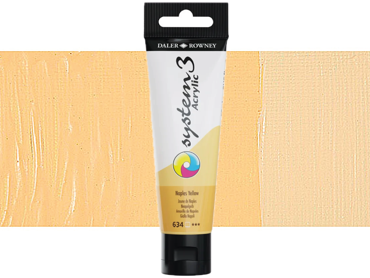 DALER ROWNEY SYSTEM 3 ACRYL 150ML 634 NAPLES YELLOW 1