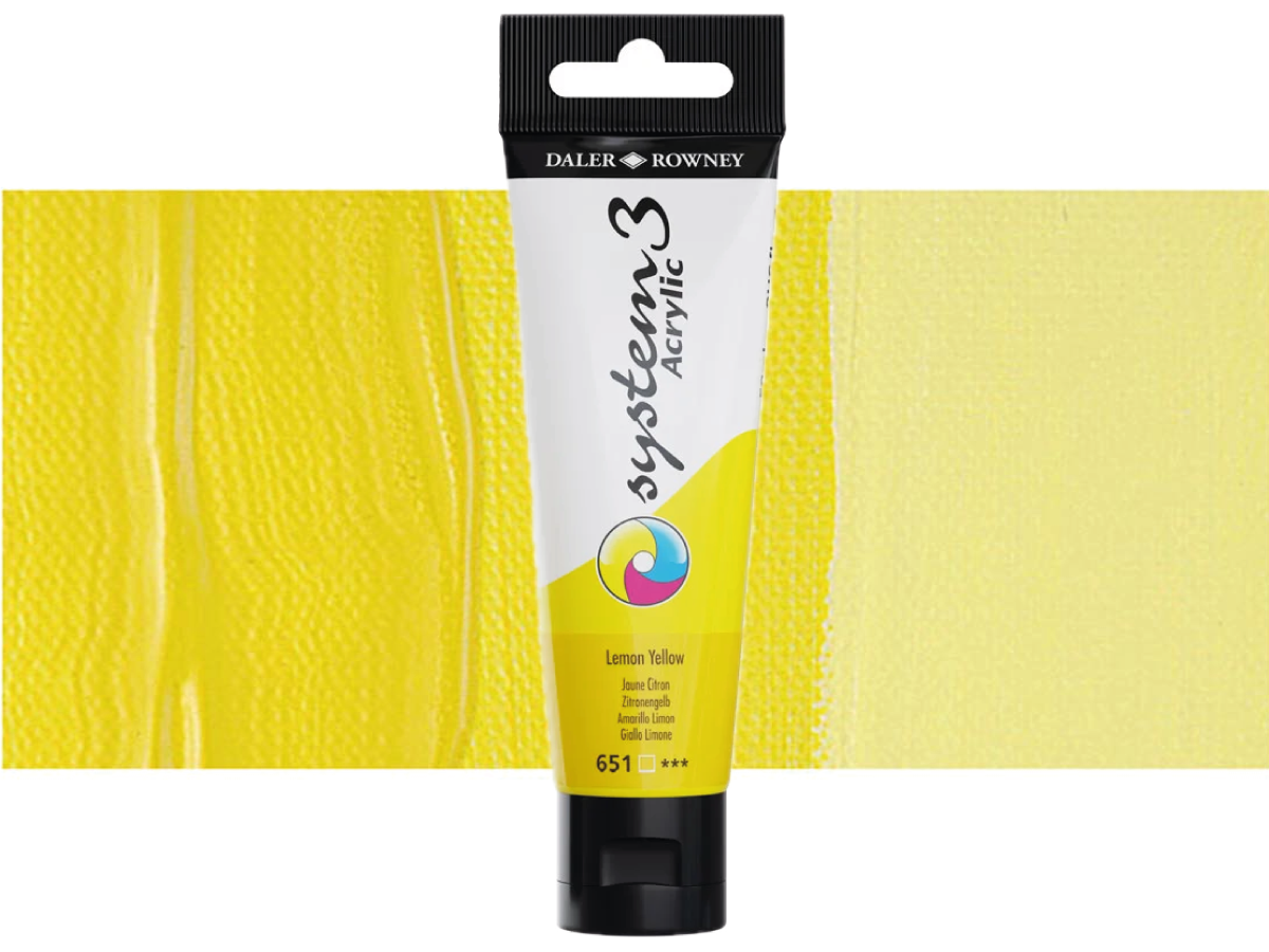 DALER ROWNEY SYSTEM 3 ACRYL 150ML 651 LEMON YELLOW 1