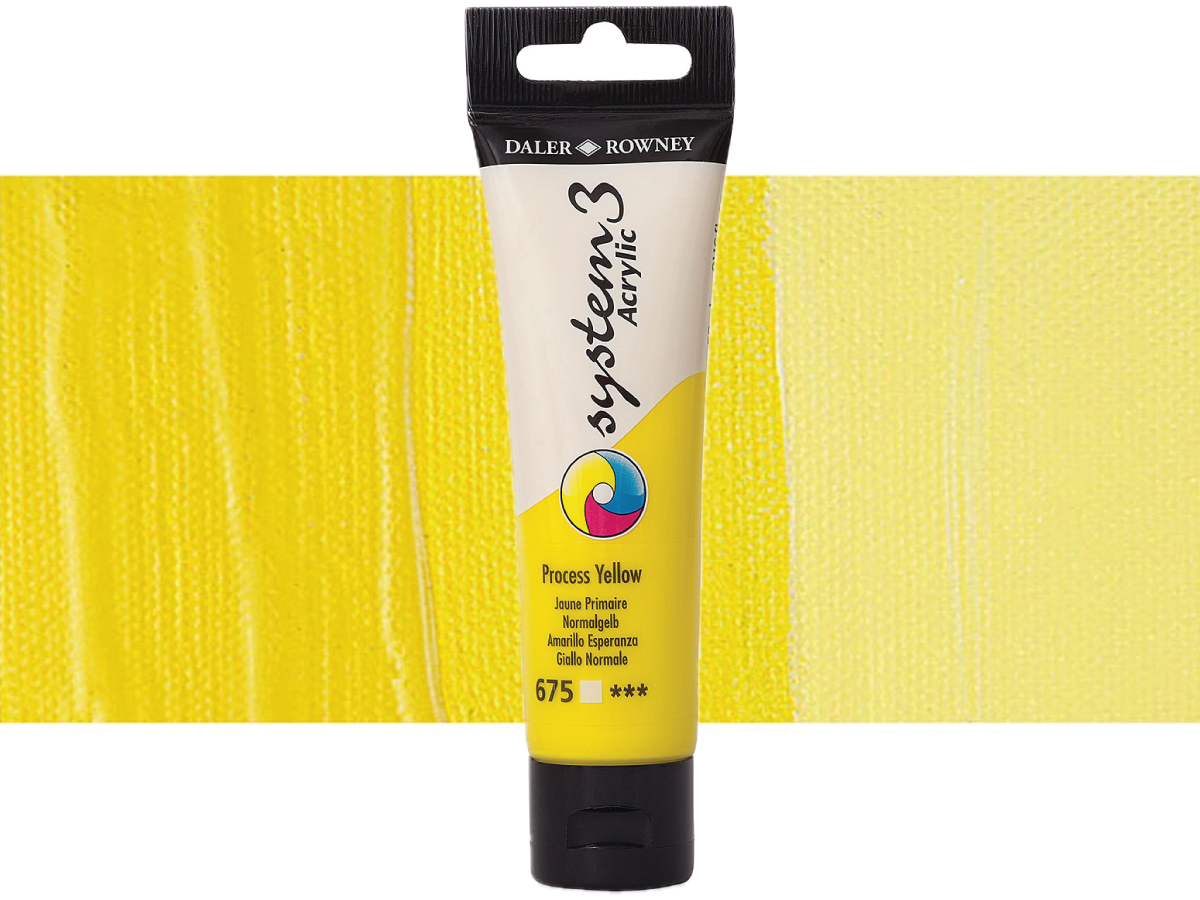 DALER ROWNEY SYSTEM 3 ACRYL 150ML 675 PROCESS YELLOW 1