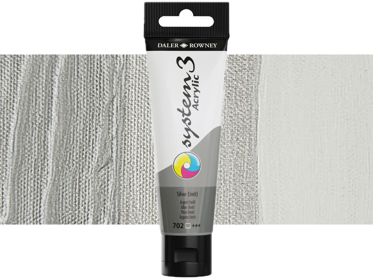 DALER ROWNEY SYSTEM 3 ACRYL 150ML 702 SILVER HUE 1