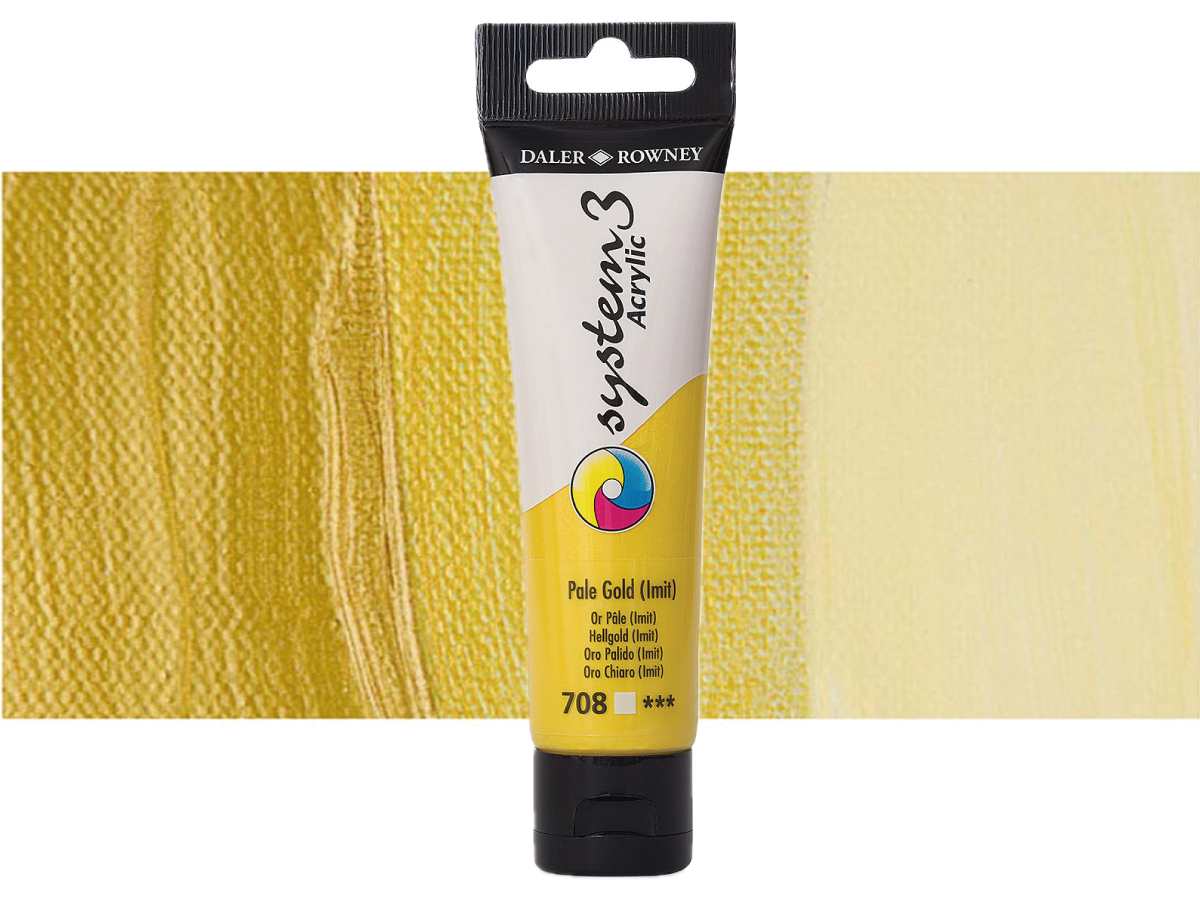 DALER ROWNEY SYSTEM 3 ACRYL 150ML 708 PALE GOLD HUE 1
