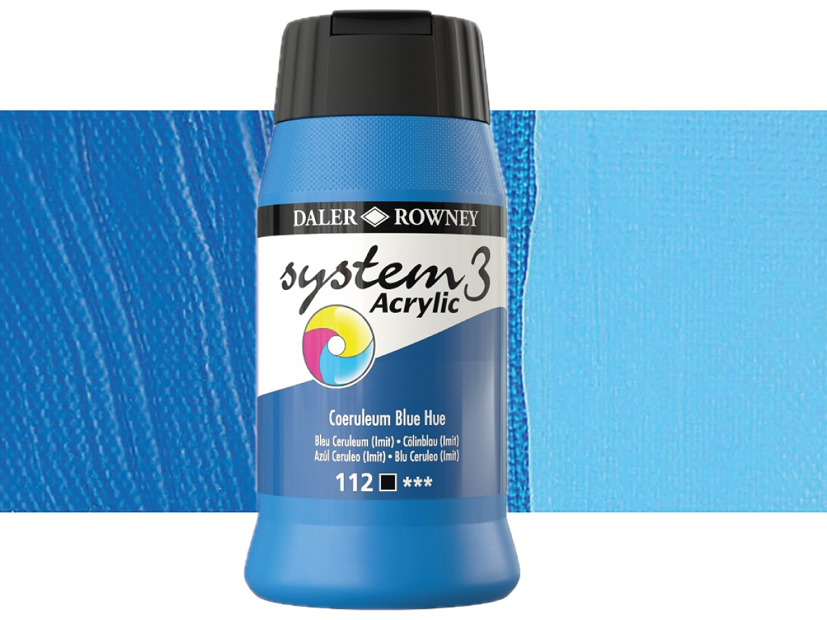 ROWNEY SYSTEM 3 ACRYL 500ML 112 S1 COERULEAN BLUE 1