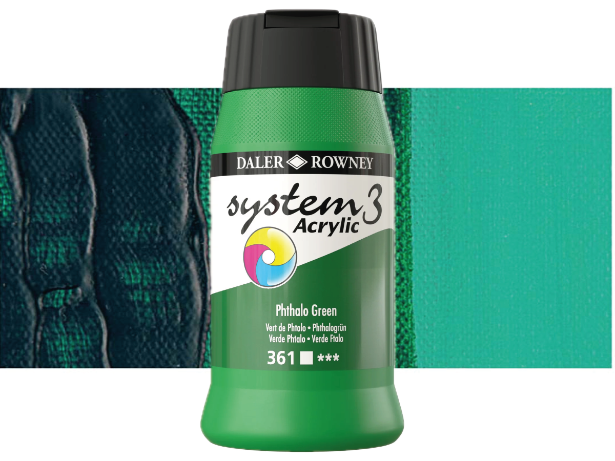 DALER ROWNEY SYSTEM 3 ACRYL 500ML 361 PHTHALO GREEN 1