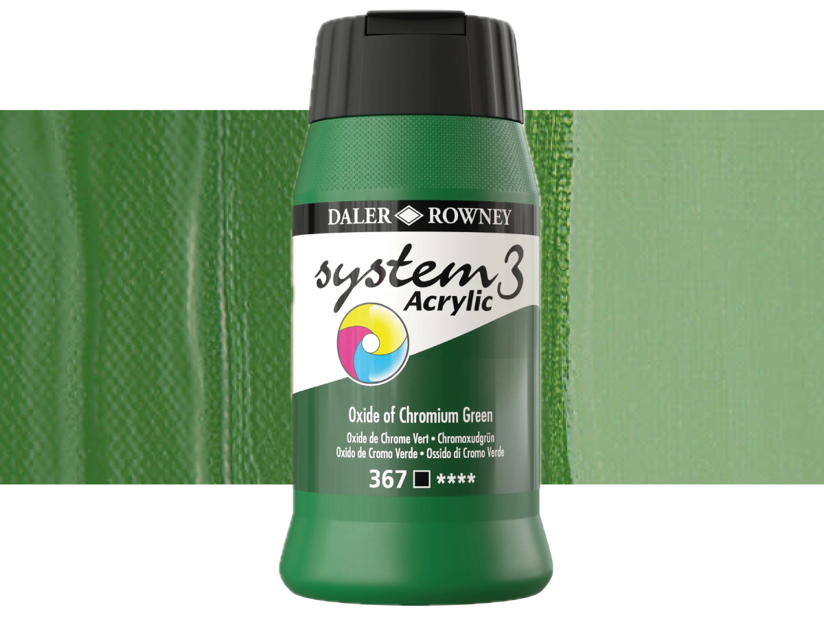 DALER ROWNEY SYSTEM 3 ACRYL 500ML 367 OXIDE OF CHROMIUM GREEN 1