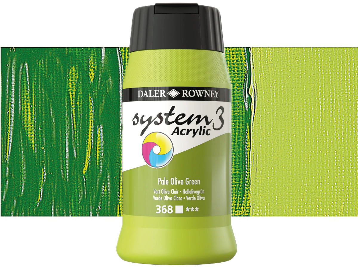 ROWNEY SYSTEM 3 ACRYL 500ML 368 S1 PALE OLIVE GREEN 1