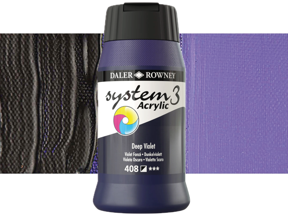 DALER ROWNEY SYSTEM 3 ACRYL 500ML 408 DEEP VIOLET 1