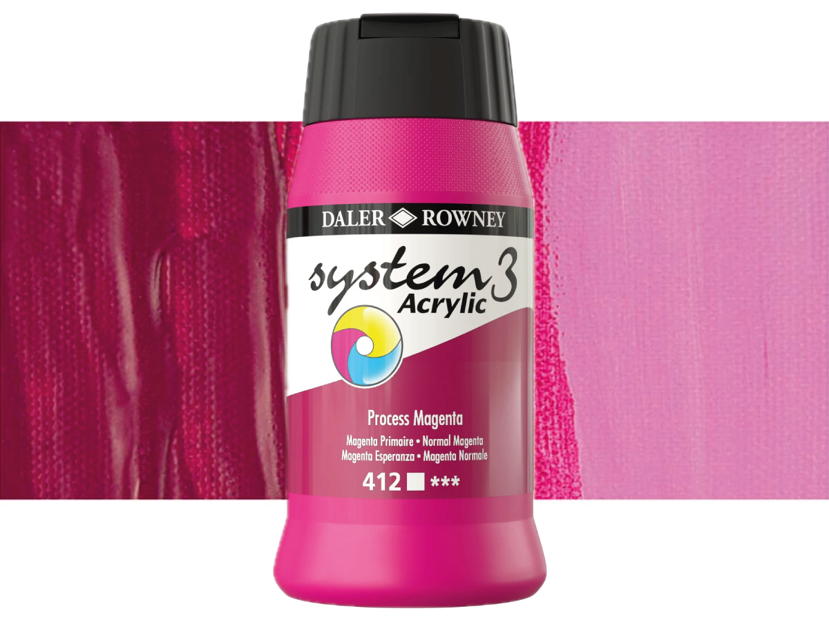 DALER ROWNEY SYSTEM 3 ACRYL 500ML 412 PROCESS MAGENTA 1