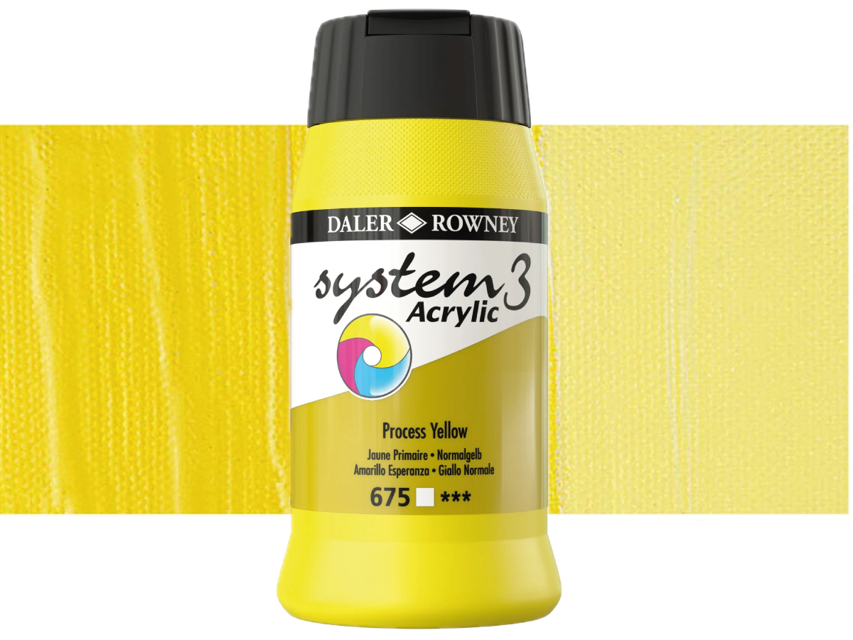 ROWNEY SYSTEM 3 ACRYL 500ML 675 S1 PROCESS YELLOW 1