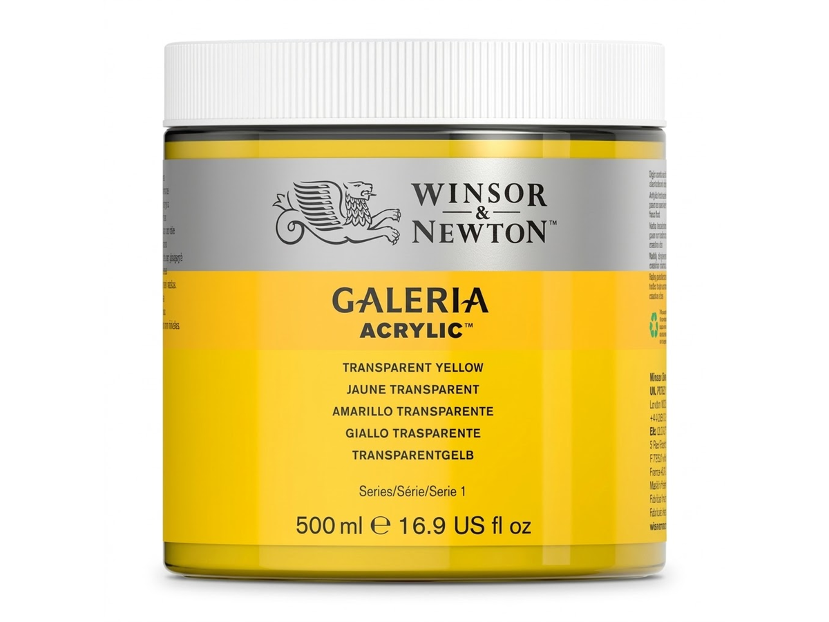 WINSOR & NEWTON GALERIA 500ML 653 TRANSPARENTGELB 1
