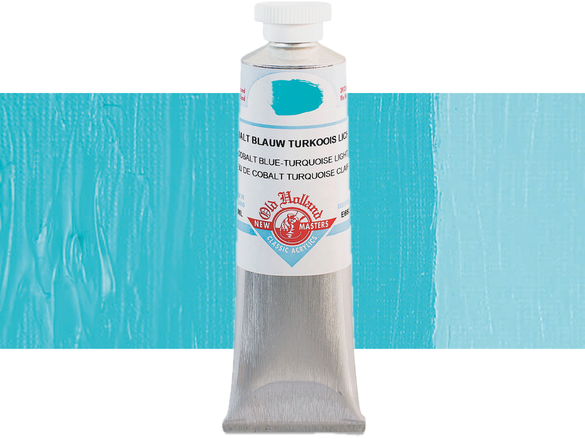 NEW MASTERS ACRYL 60ML COBALT BLUE TURQUOISE LIGHT 693 1