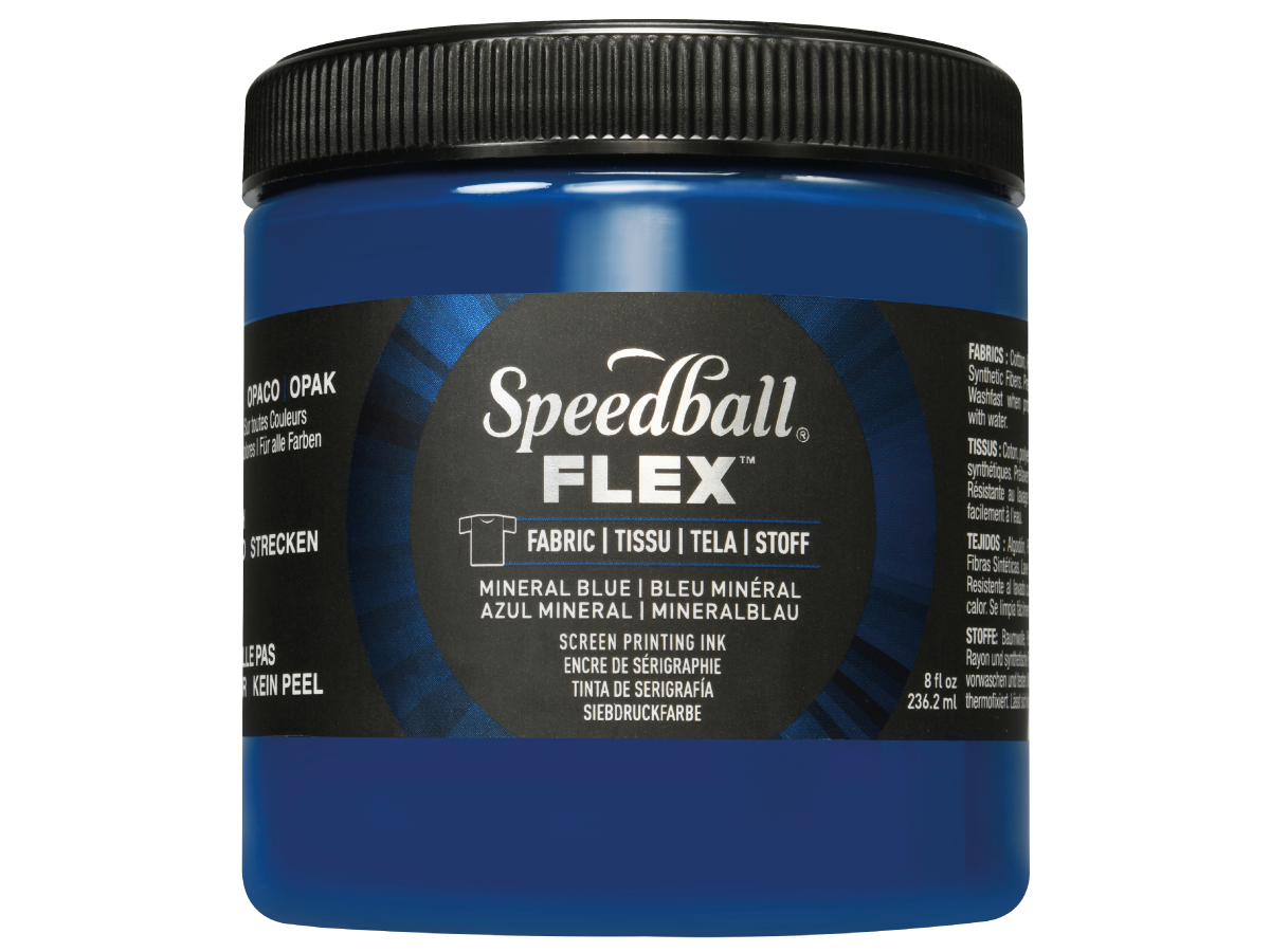 SPEEDBALL FLEX SCREEN PRINTING FABRIC INK 236ML MINERAL BLUE 1