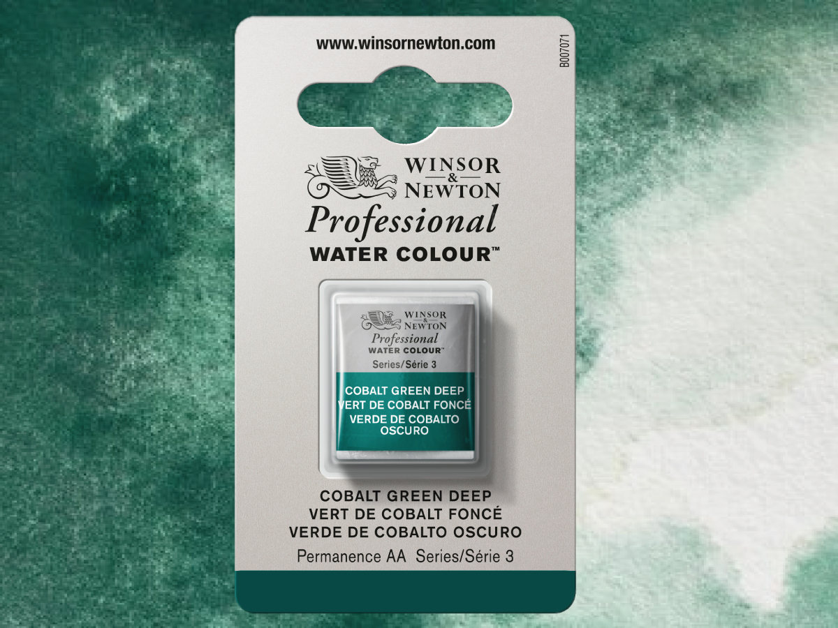 WINSOR & NEWTON AQUARELLFARBE 1/2 NÄPF 185 KOBALT GRÜN TIEF 1