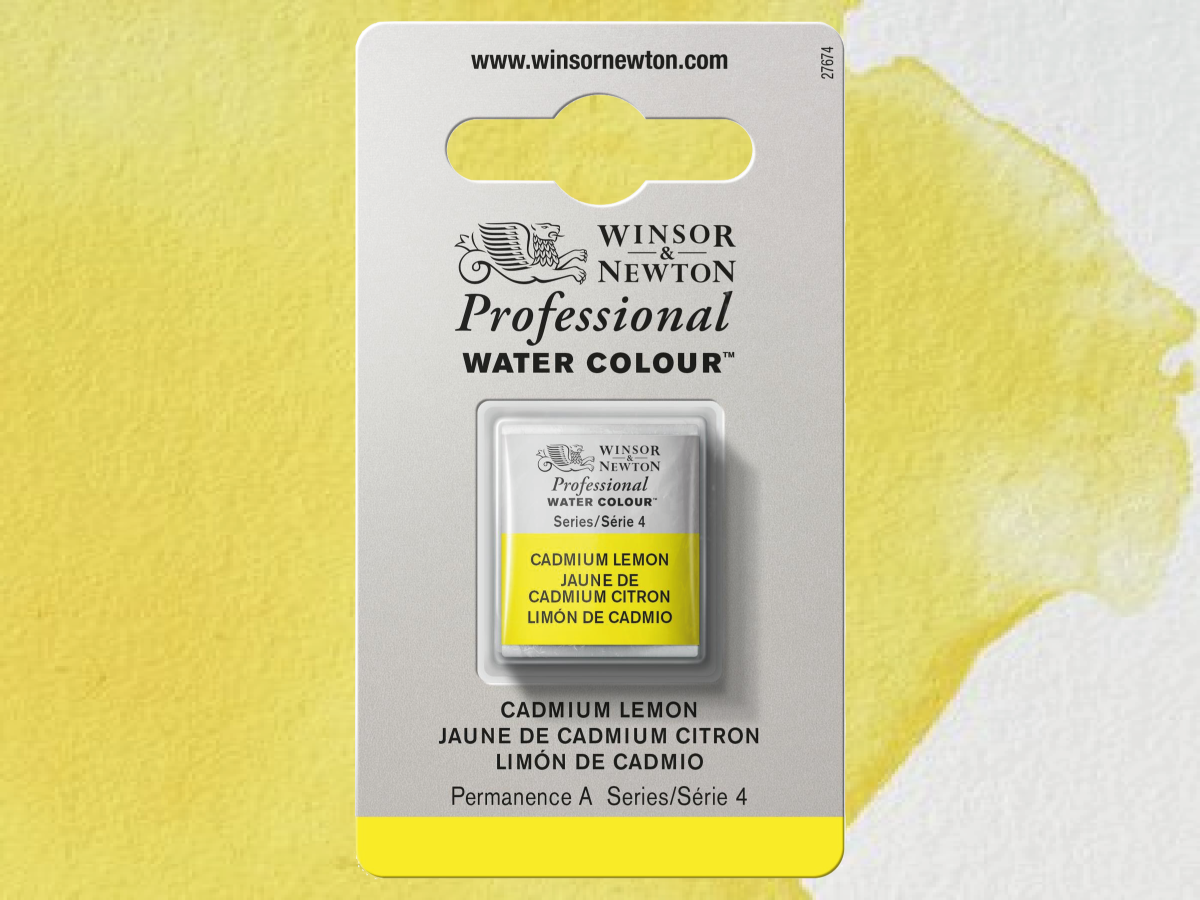 WINSOR & NEWTON AQUARELLFARBE 1/2 NÄPF 086 KADMIUMZITRON 1