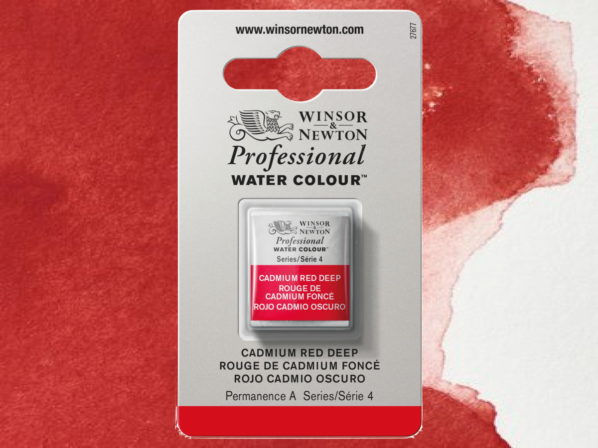 WINSOR & NEWTON AQUARELLFARBE 1/2 NÄPF 097 KADMIUMROT DUNKEL 1