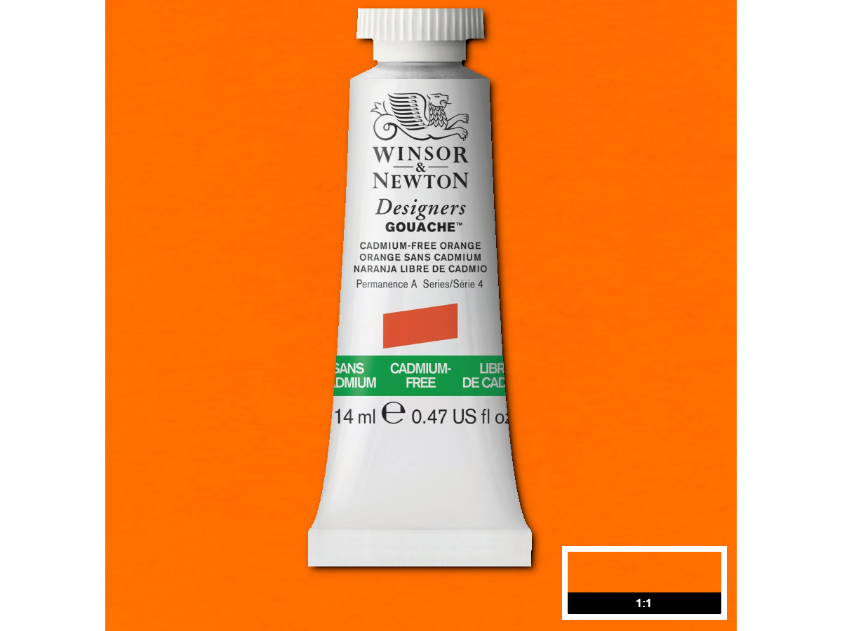 WINSOR & NEWTON DESIGNERS GOUACHE 14ML 899 CADMIUM FREE ORANGE 1