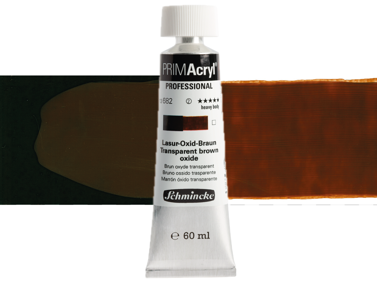 SCHMINCKE PRIMACRYL 60ML S2 682 TRANSPARENT BROWN OXIDE 1