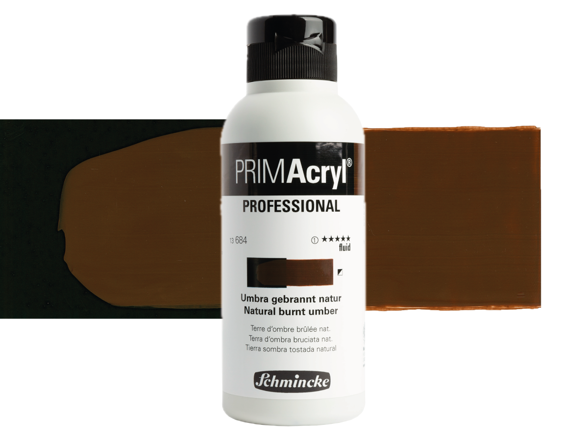 SCHMINCKE PRIMACRYL FLUID 250ML S1 684 NATURAL BURNT UMBER 1
