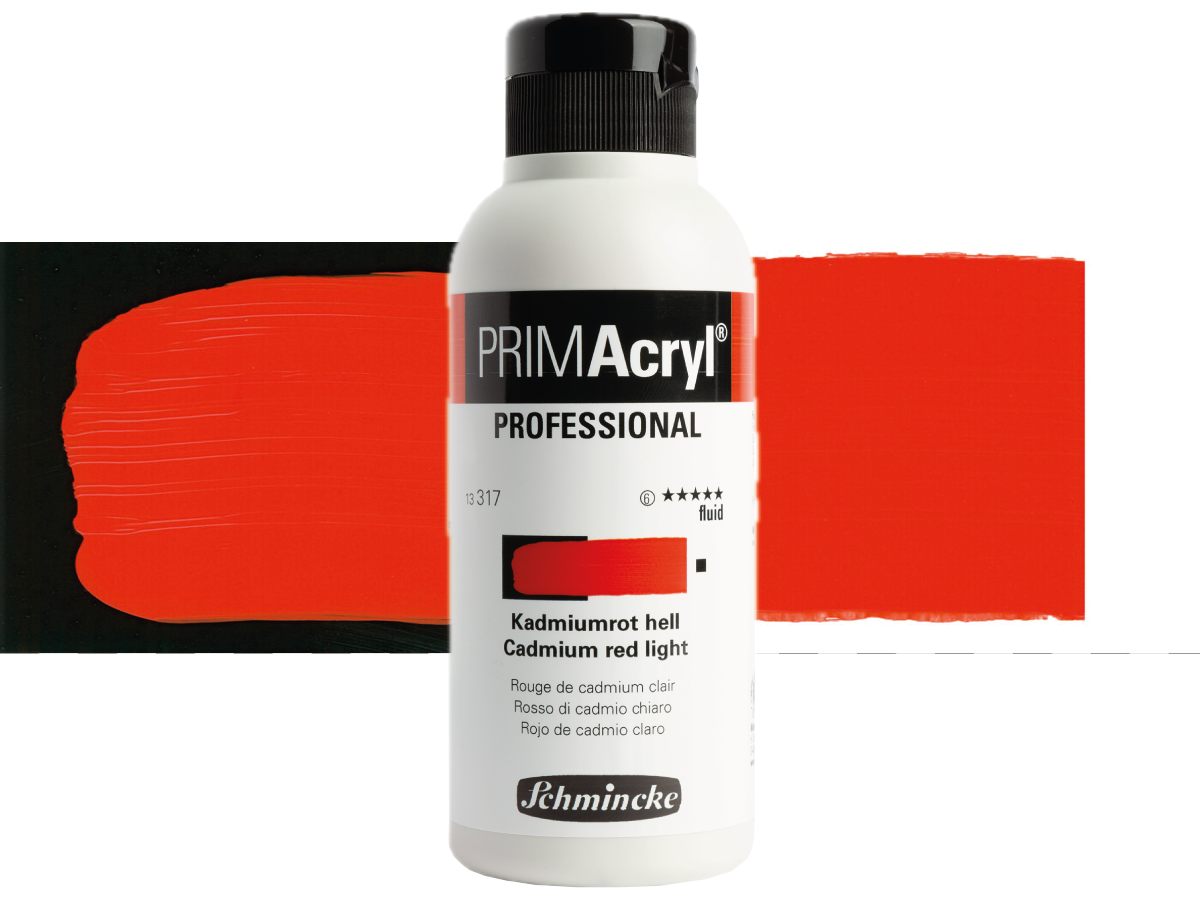 SCHMINCKE PRIMACRYL FLUID 250ML S6 317 CADMIUM RED LIGHT 1
