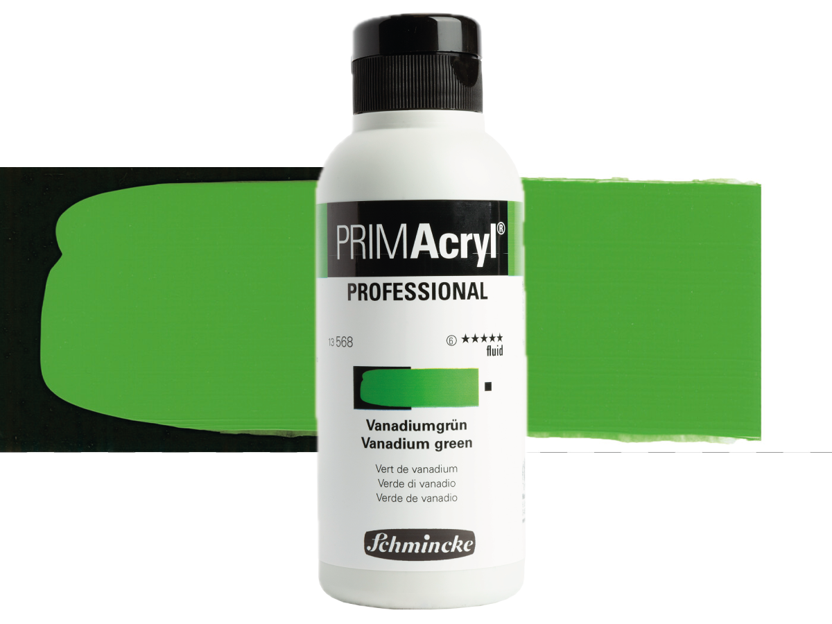 SCHMINCKE PRIMACRYL FLUID 250ML S6 568 VANADIUM GREEN 1