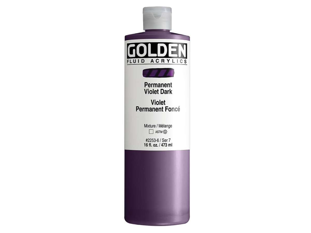 GOLDEN FLUID ACRYL 473ML S7 2253 PERMANENTVIOLET DONKER 1