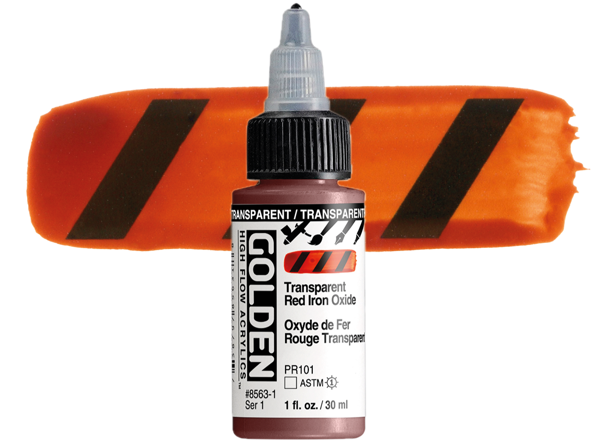 GOLDEN HIGH FLOW ACRYL 30ML S1 TRANSP. RED IRON OXIDE 1