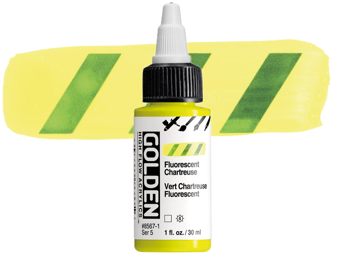 GOLDEN HIGH FLOW ACRYL 30ML S5  FLUORESCENT CHARTREUSE 1