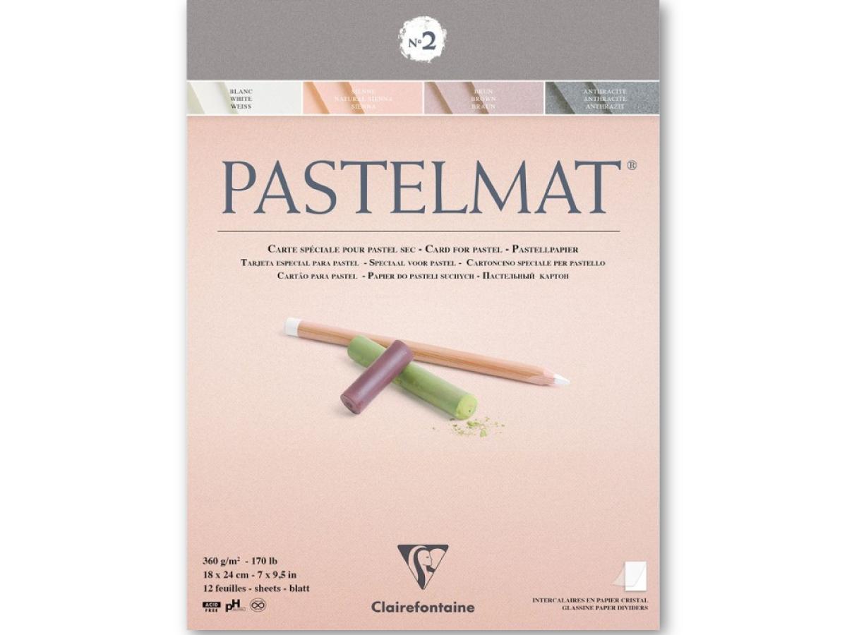 CLAIREFONTAINE PASTELMAT BLOK NR.2 18X24CM 360GR 4-KLEUREN 12VEL 1