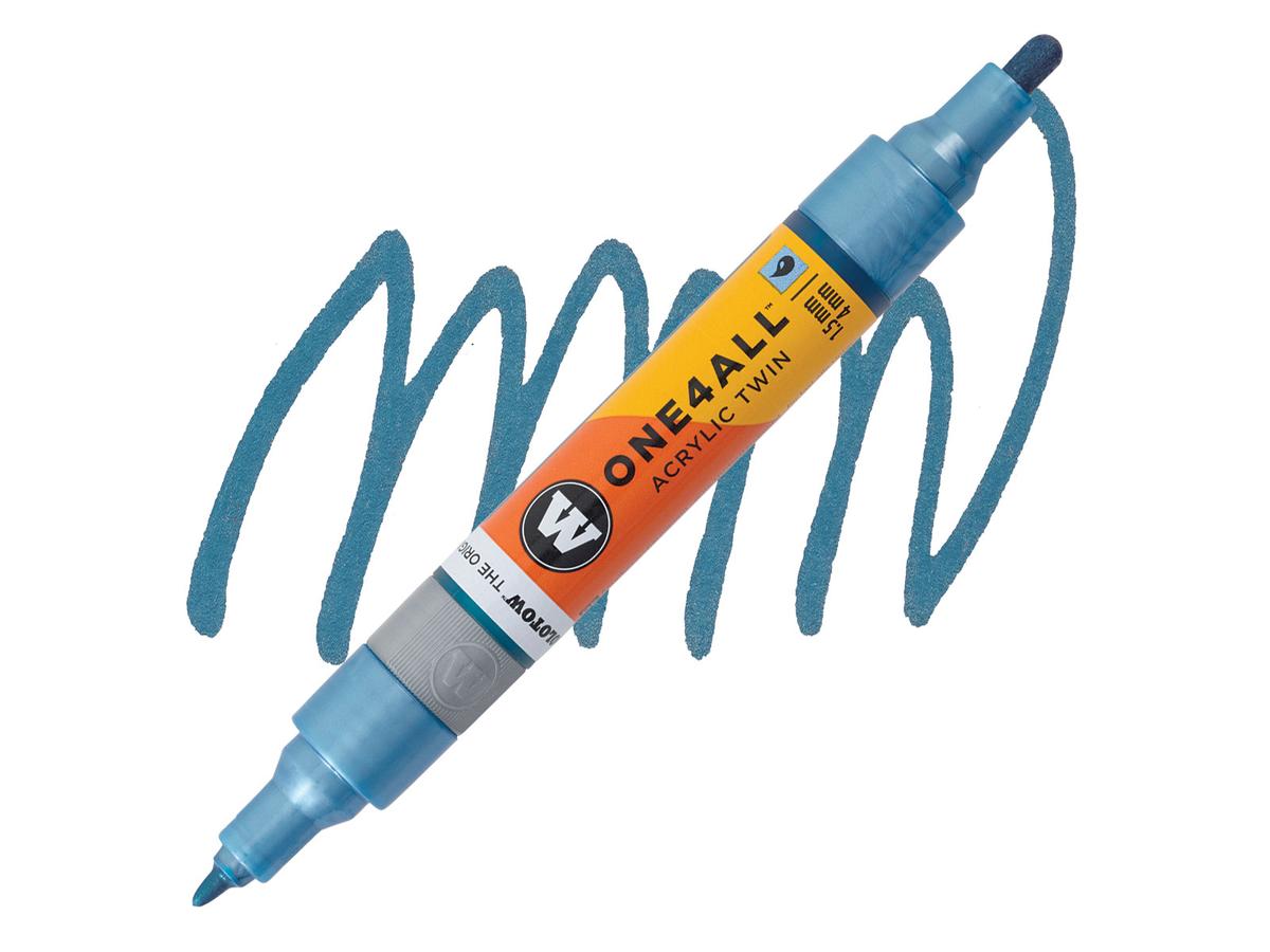 MOLOTOW ONE4ALL TWIN MARKER 224 1,5-4MM METALLIC BLUE 1