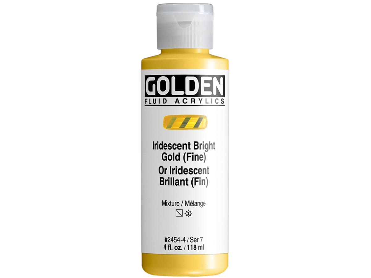 GOLDEN FLUID ACRYL 119ML S7 2454 IRIDESCENT BRIGHT GOLD FINE 1