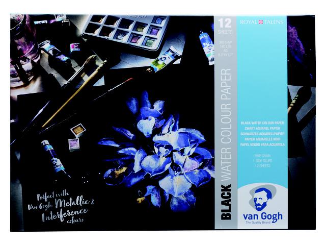 VAN GOGH AQUARELLPAPIER A4 SCHWARZ 360GR BLOCK 1
