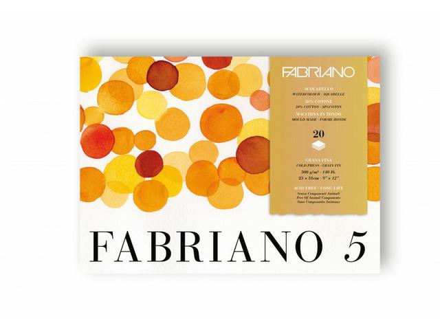 FABRIANO DISEGNO 5 AQUARELLBLOCK 26x36CM GRAIN FIN 4S. 1