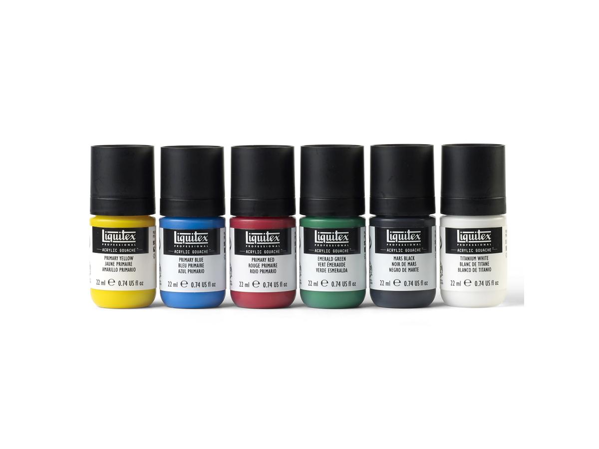 LIQUITEX ACRYLIC GOUACHE SET 6X22ML PRIMÄRFARBEN 1