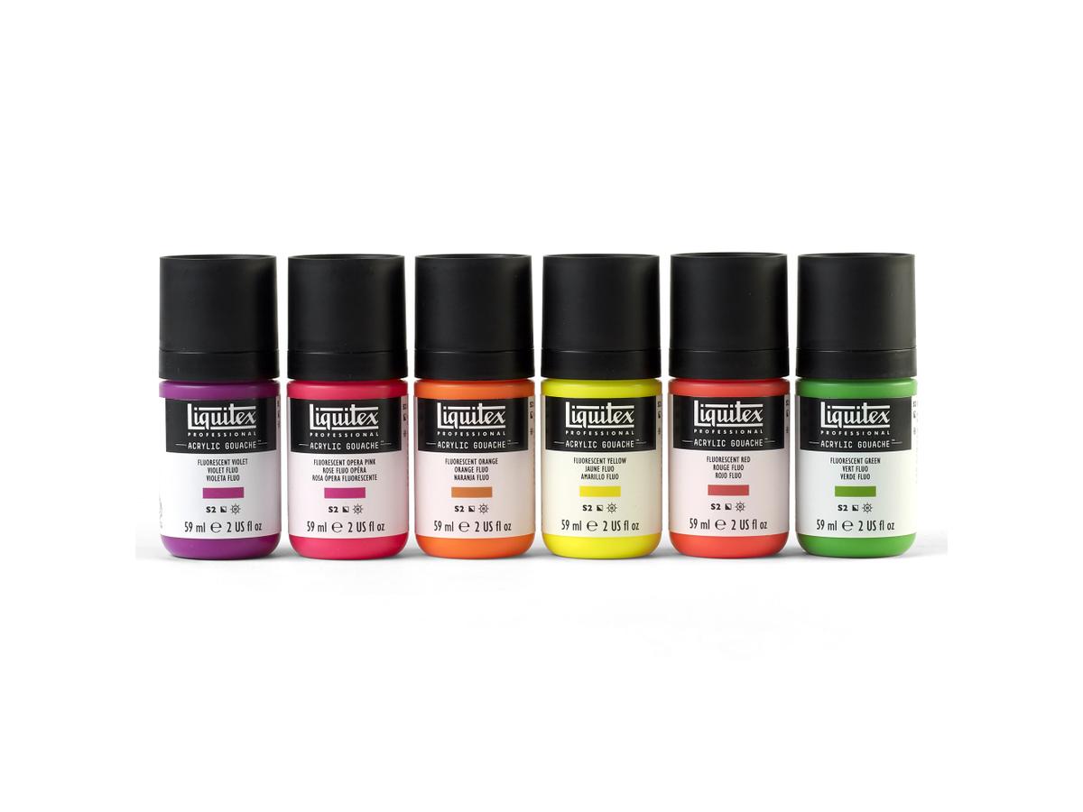 LIQUITEX ACRYLIC GOUACHE SET 6X59ML FLUORESZENZ FARBEN 1
