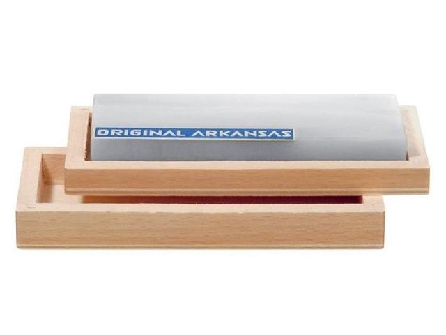 PFEIL ECHTER ARKANSAS ABZIEHSTEIN IM HOLZKASTEN 125X50MM 1