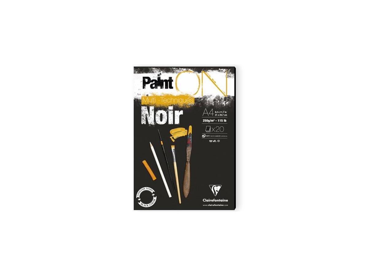 CLAIREFONTAINE PAINT-ON A5 SCHWARZ 250GR BLOCK 20BL 1