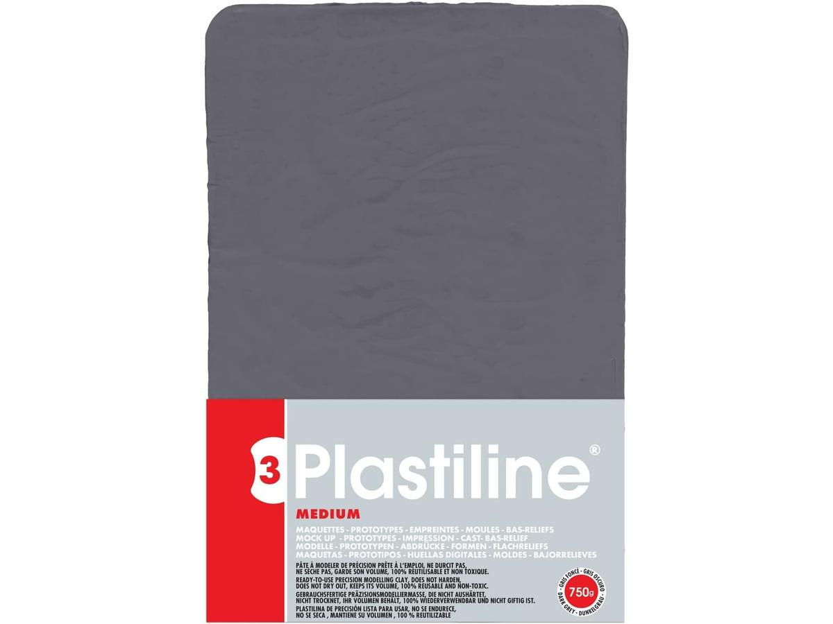 PLASTILINE DUNKELGRAU HÄRTE 55 750 GRAMM 1
