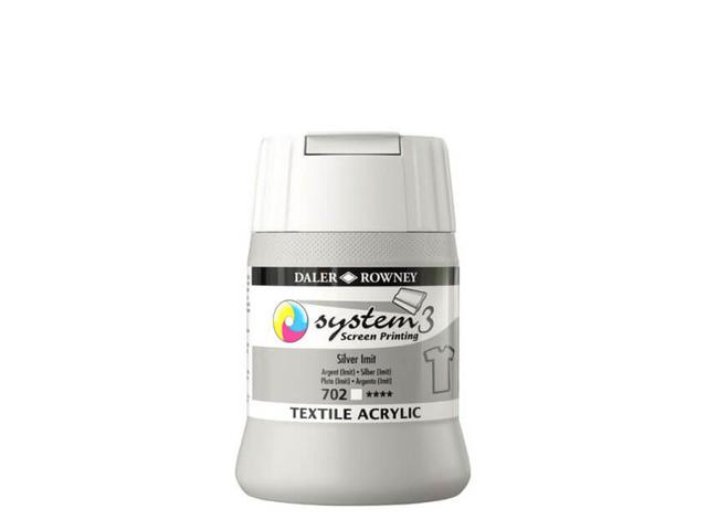 SYSTEM 3 SIEBDRUCKFARBE TEXTIL 250ML 702 SILVER IMITATION 1