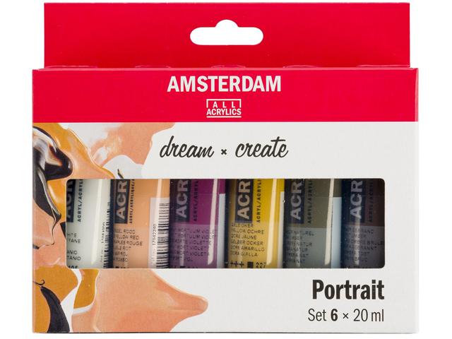 TALENS AMSTERDAM ACRYLSET 6 X 20ML PORTRET 1