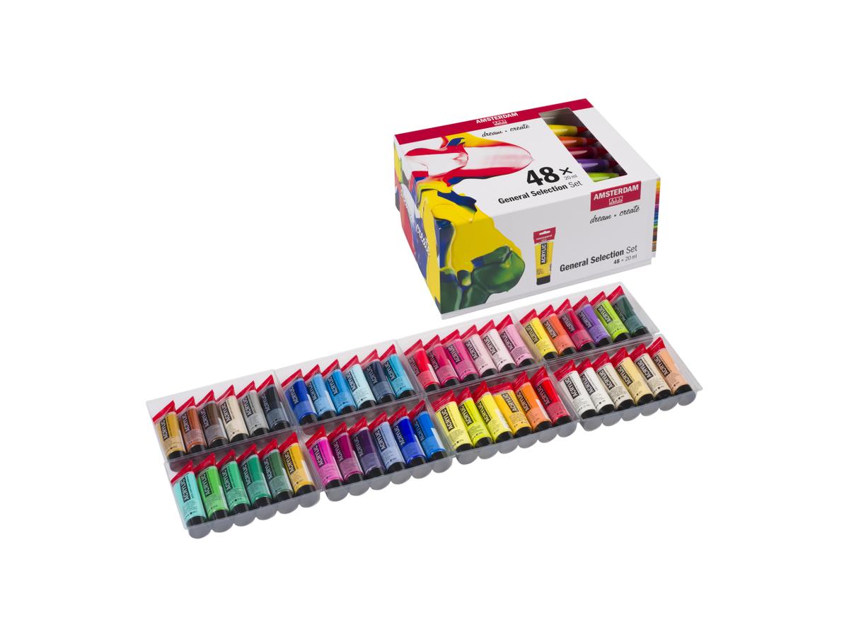 TALENS AMSTERDAM ACRYLSET 48 X 20ML BASIS FARBEN 1
